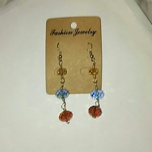 3 tier crystal earrings 2in long